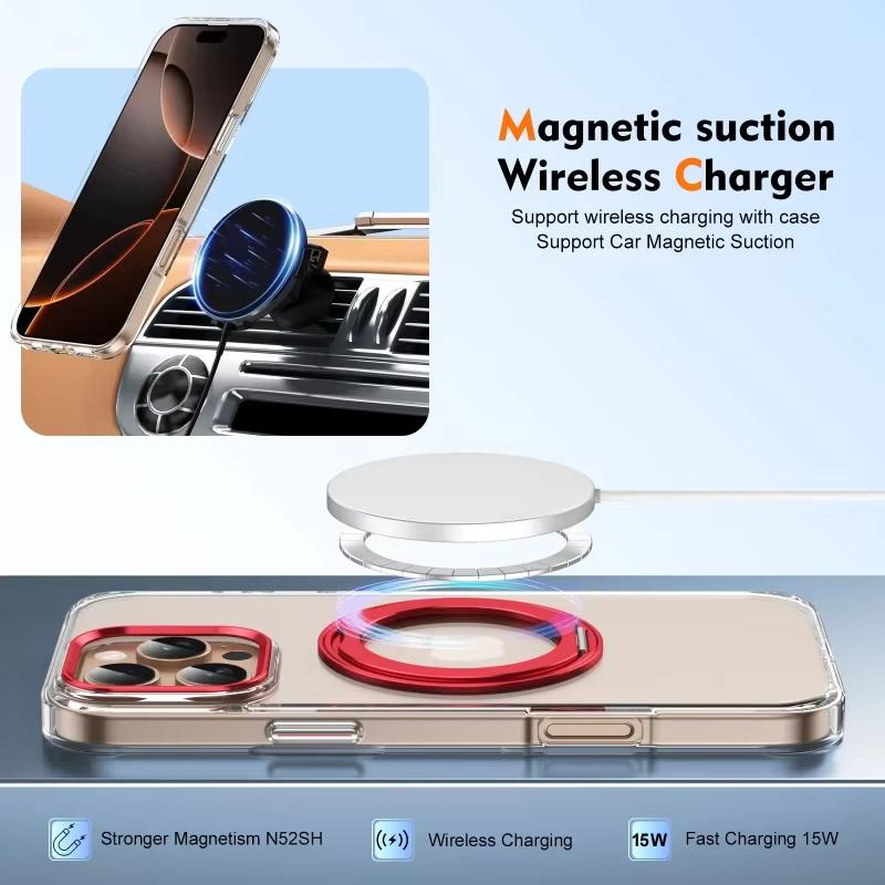 Capa Giratória 360° Dourada com Suporte Magnético para iPhone - Imagem 3