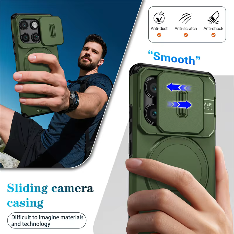 Capa Magnética Antichoque com Câmera Deslizante para Motorola - Imagem 1