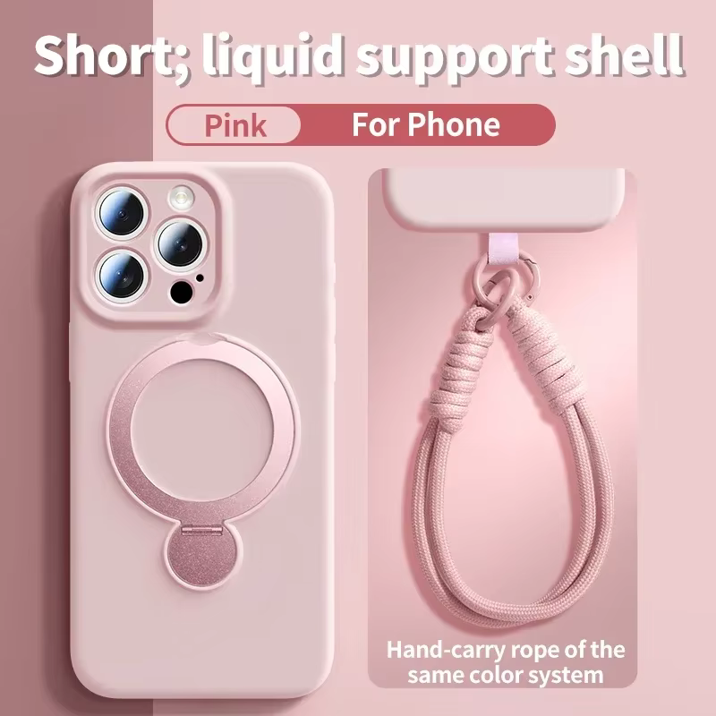 Capa de Silicone Líquido Magnética com Cordão para iPhone - Imagem 3