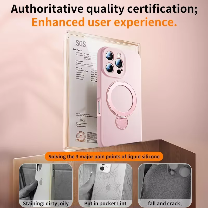 Capa de Silicone Líquido Magnética com Cordão para iPhone - Imagem 5