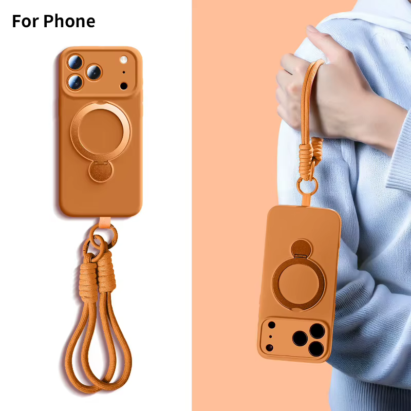 Capa de Silicone Líquido Magnética com Cordão para iPhone - Imagem 9