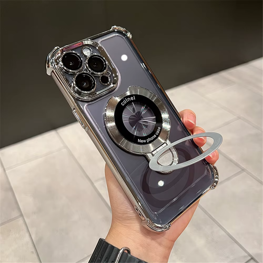 Capa Transparente com Suporte Metálico Dobrável para iPhone - Imagem 2