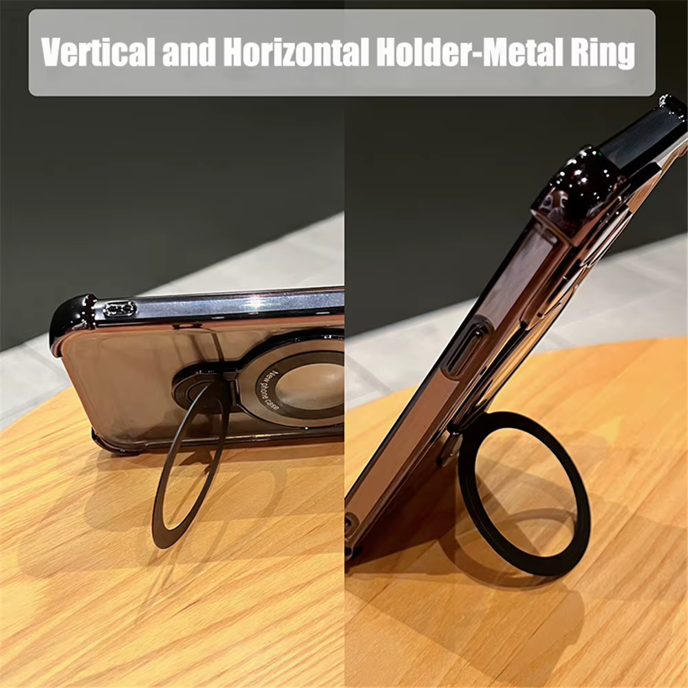 Capa Transparente com Suporte Metálico Dobrável para iPhone - Imagem 4