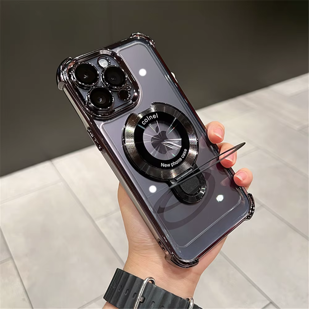 Capa Transparente com Suporte Metálico Dobrável para iPhone - Imagem 6