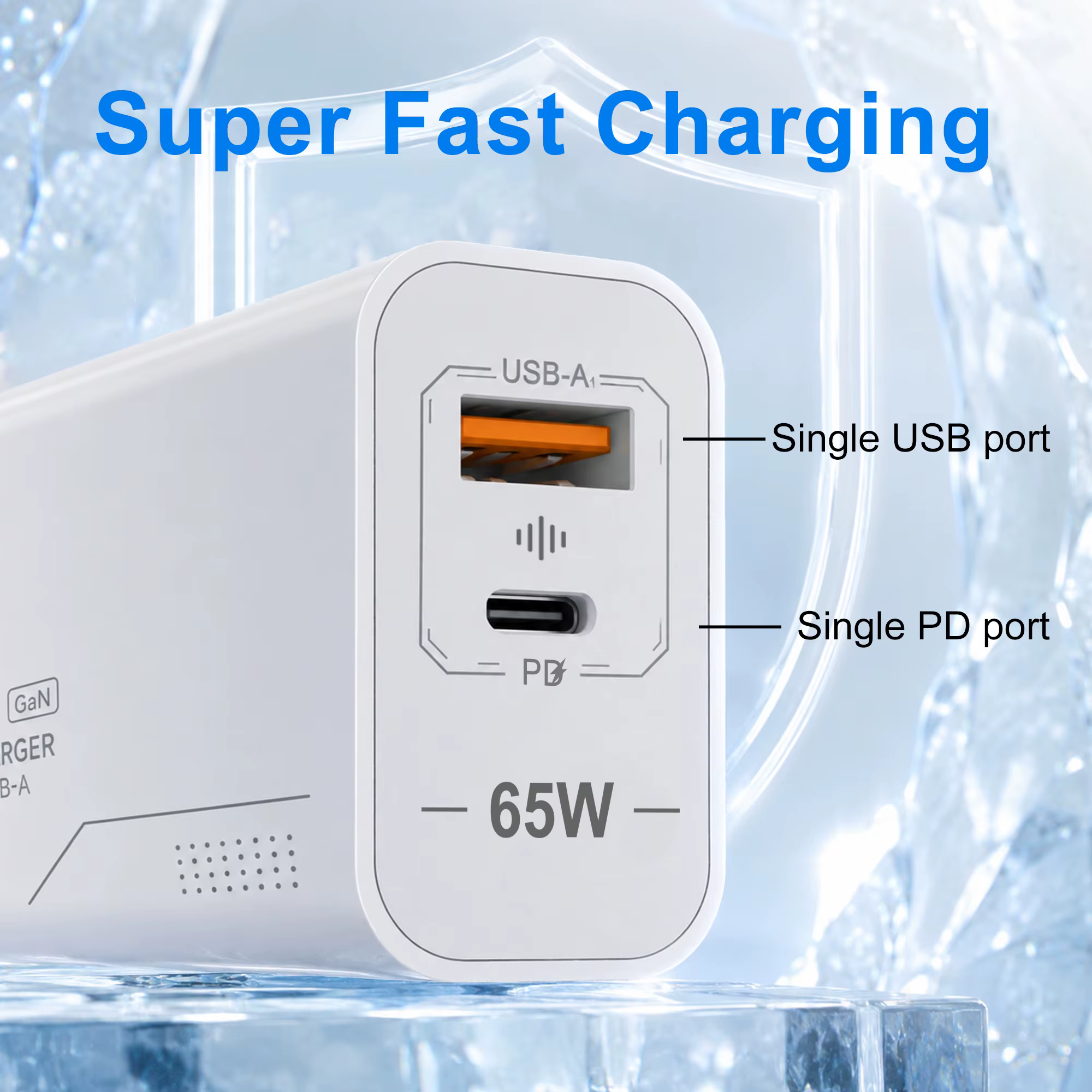 Carregador de Parede GaN 65W USB-C + USB-A - Imagem 2
