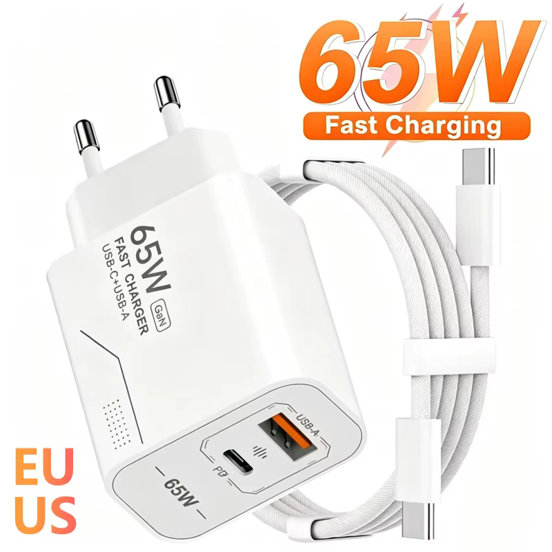 Carregador de Parede GaN 65W USB-C + USB-A - Imagem 3