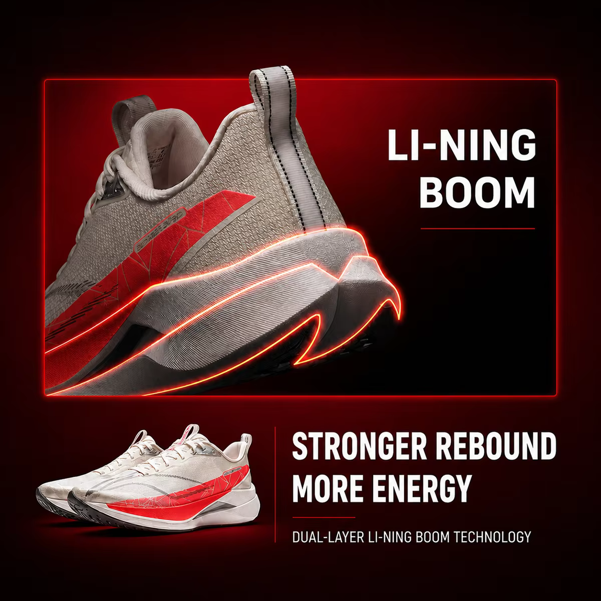 Li-Ning RED HARE 9 PRO — Tênis de Corrida Masculino com Amortecimento BOOM (ARPW001-27H) - Imagem 4