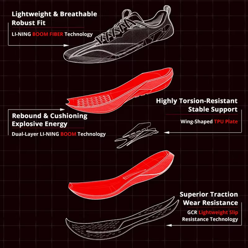Li-Ning RED HARE 9 PRO — Tênis de Corrida Masculino com Amortecimento BOOM (ARPW001-27H) - Imagem 5