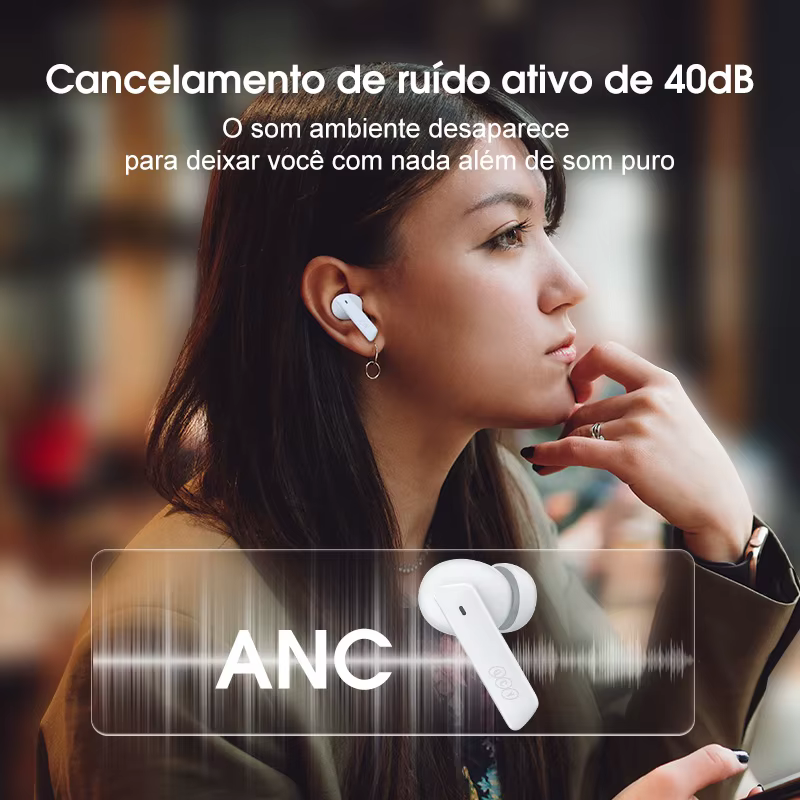 QCY HT05 MeloBuds — Fone Bluetooth com Cancelamento de Ruído ANC 40dB - Imagem 6